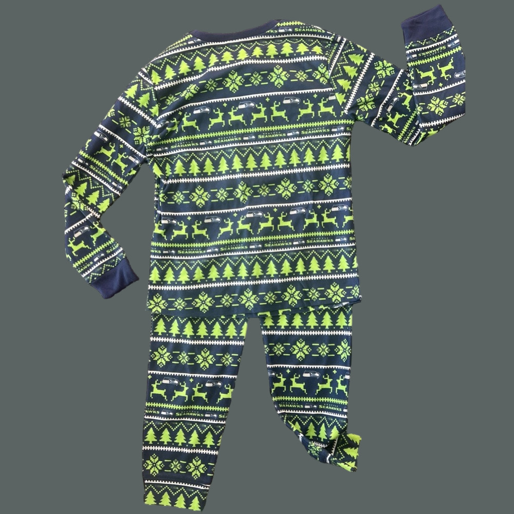 Seattle Seahawks Youth Football Team Pajamas - Picture 2 of 9